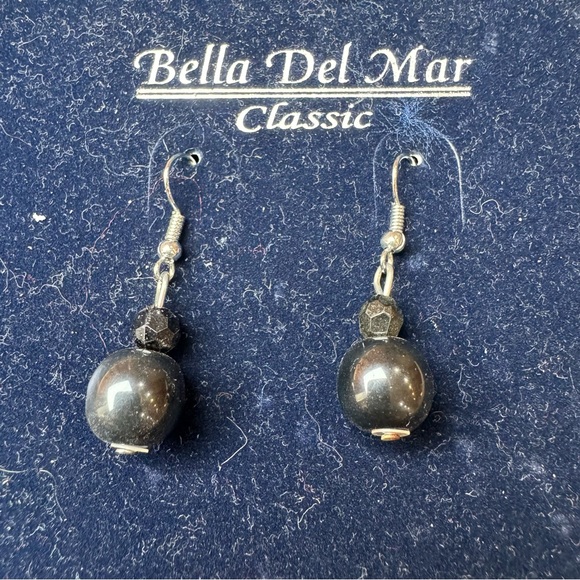 Vintage Bella Del Mar Black and Silver Beaded Necklace Set - Picture 6 of 6